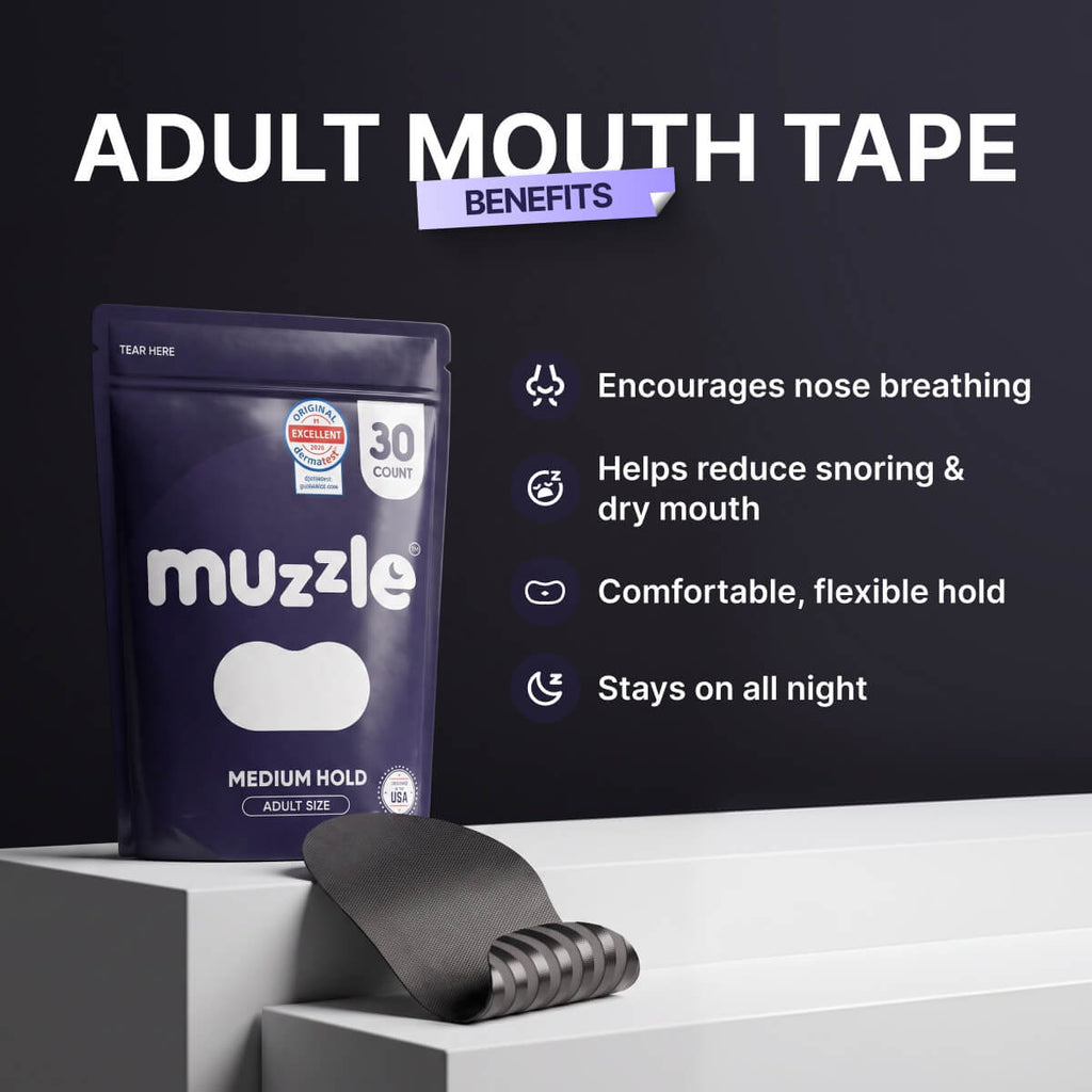 Muzzle® Mouth Tape for Adults (Strong Hold)