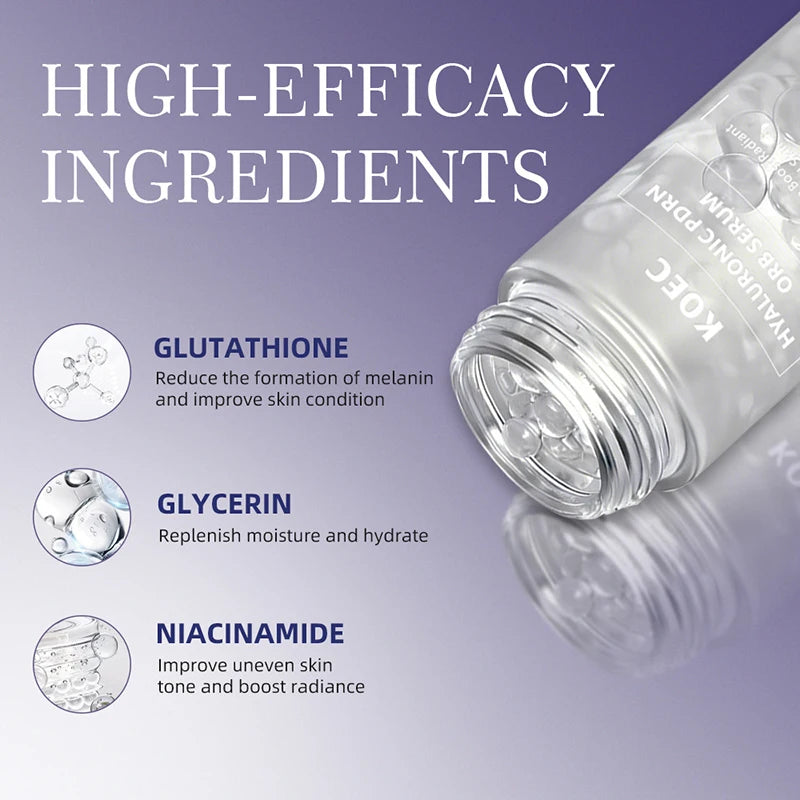 Korean Hyaluronic PDRN Orb Serum Spherical Particles Beads Face Essence Deep Hydration Salmon DNA Plumping Firming Moisturizer
