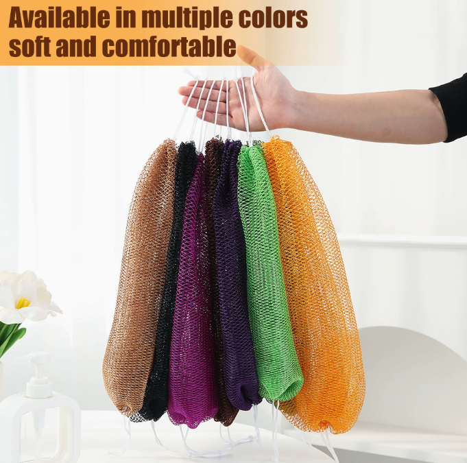 Elastic Nylon Exfoliating Towel | Deep Back Scrub & Body Cleansing