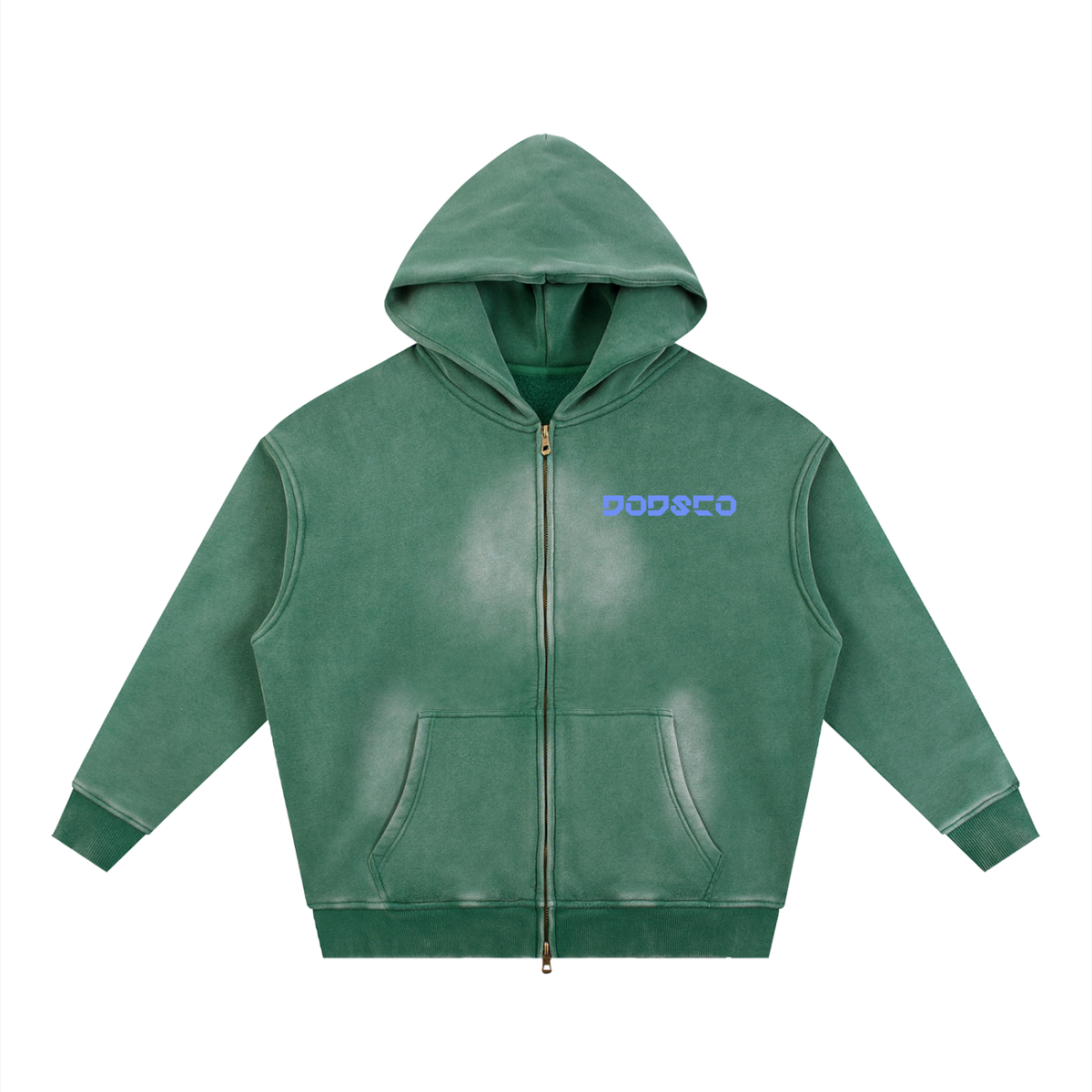 Sunfade Two-way Zipper Boxy Fleece Hoodie