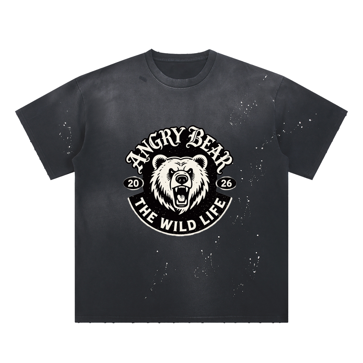 Hand-Frayed Sunfade Paint Splatter T-Shirt