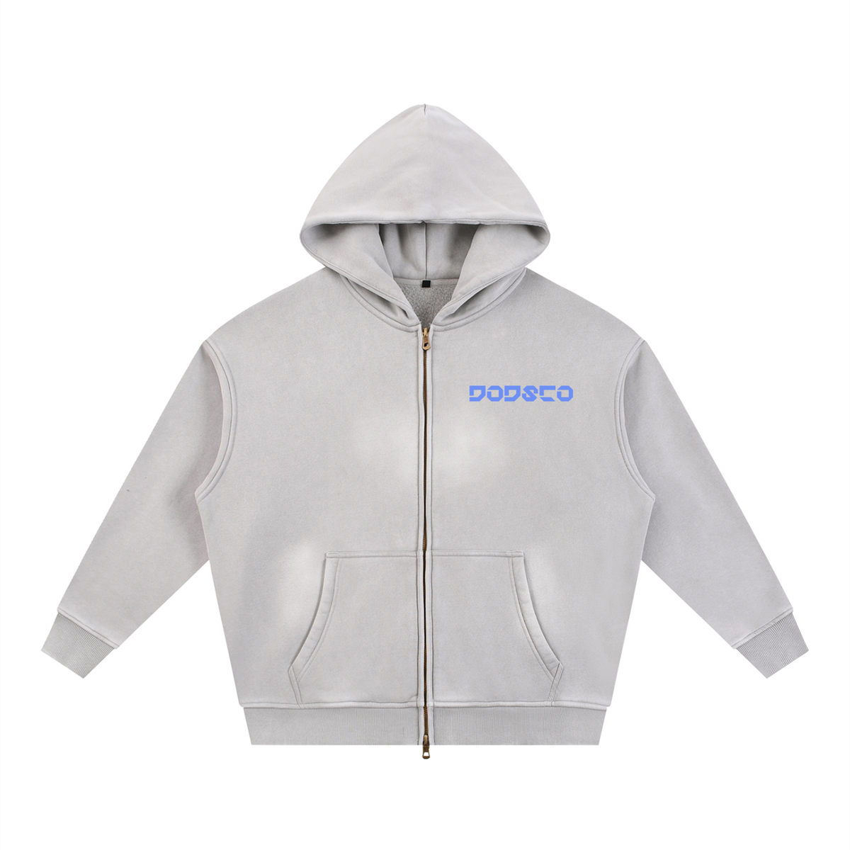 Sunfade Two-way Zipper Boxy Fleece Hoodie