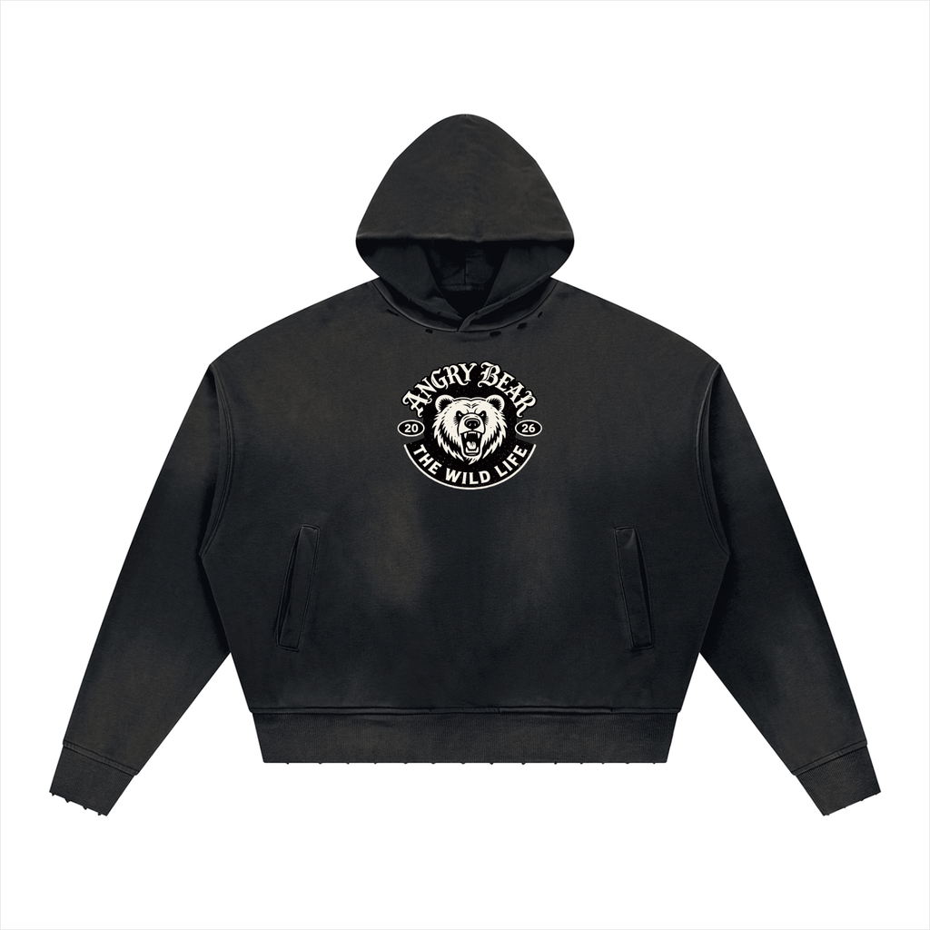 Unisex Sunfade Distressed Boxy Hoodie